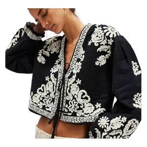 Free People Bali Mabel Jacket Large Cottahecore Boho Cowgirl Flounce Sleeve